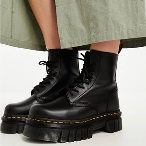 Dr. Martens Audrick 8-eye lace-up boots with chunky sole in black platfo…